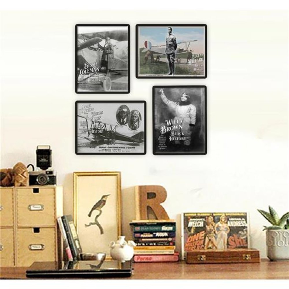 Black History African American Aviators Pilots Wall Art Décor 4 Prints 8.5x11